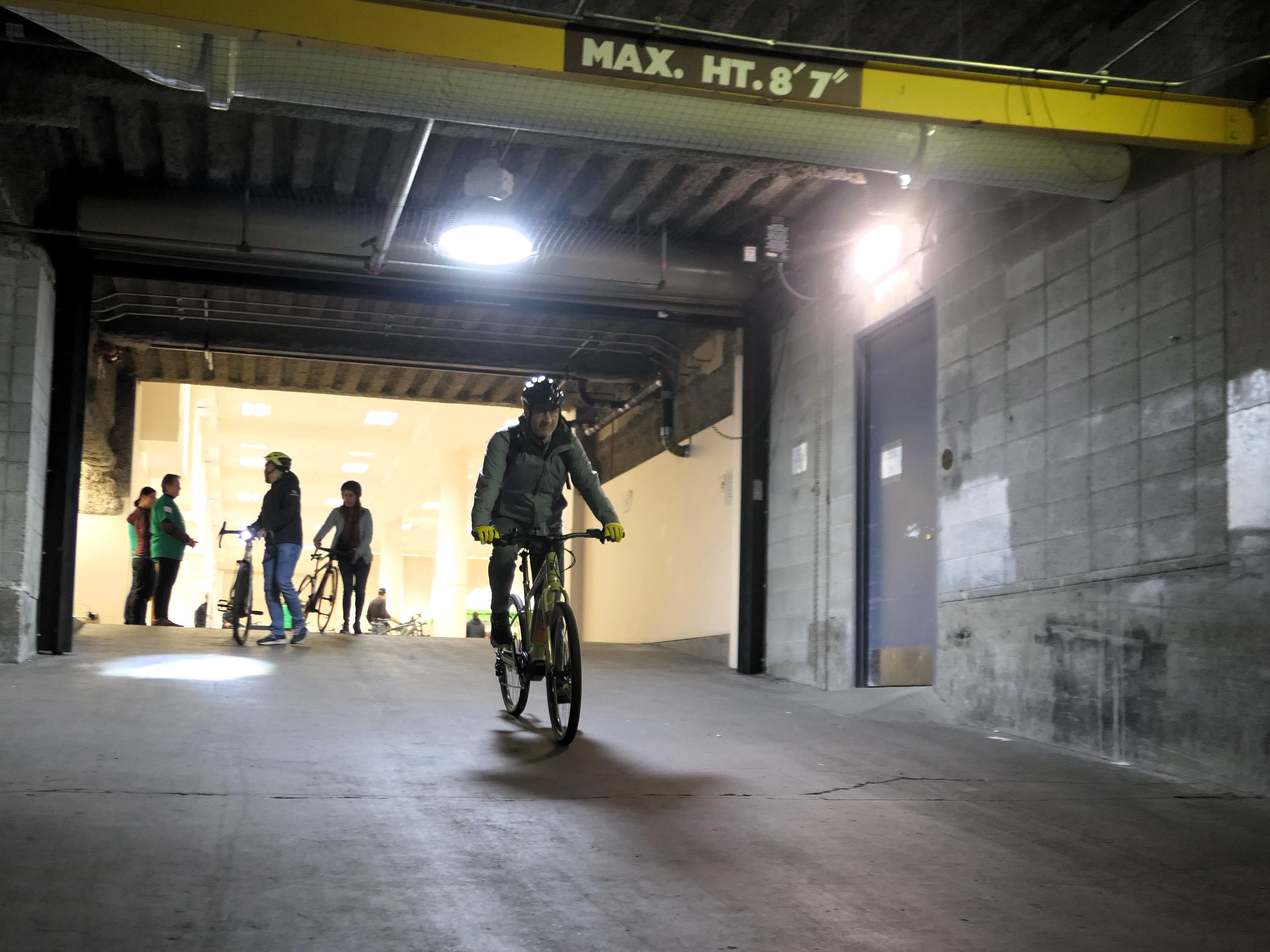 People showed up early to test ride the electric bikes